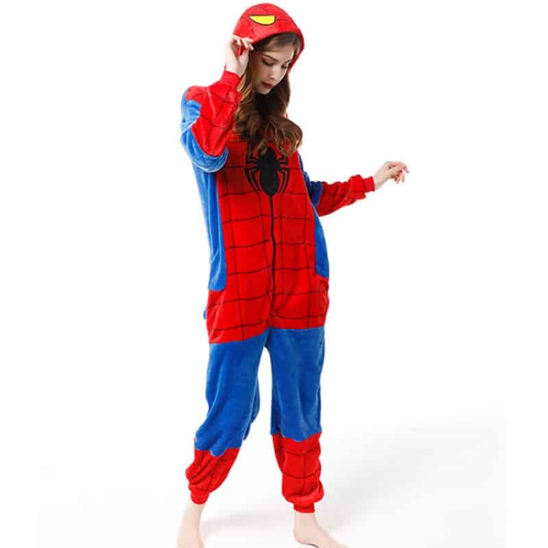 Ensemble de surpyjama à capuche de spider-man pour garçon et fille_2