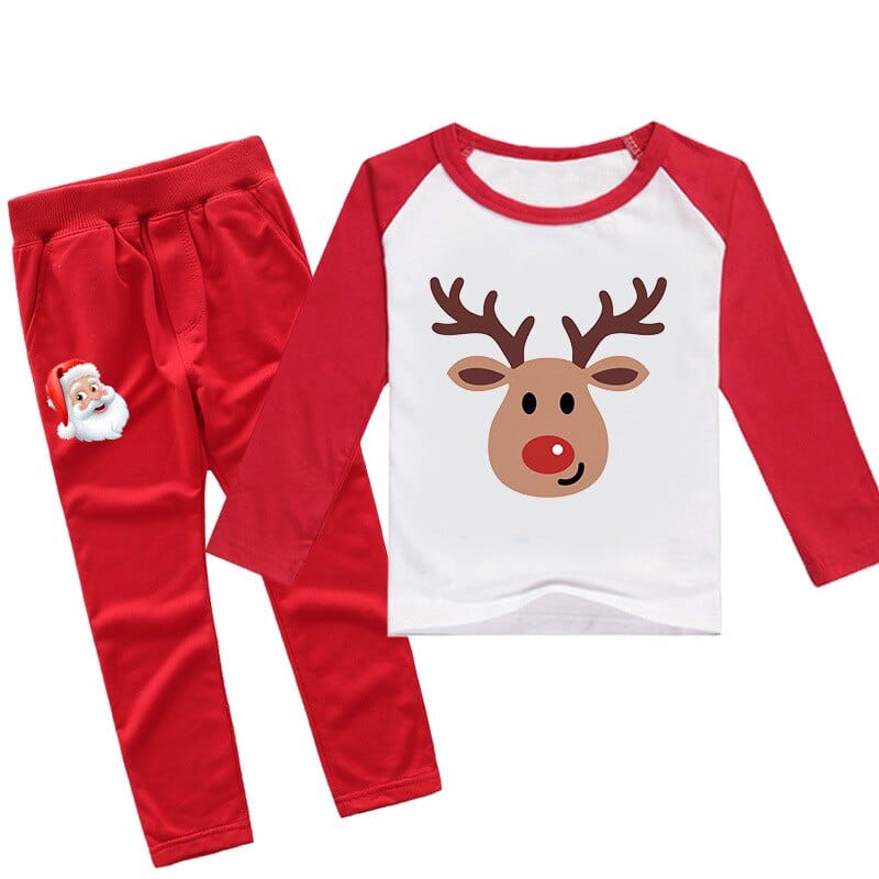 Ensemble de surpyjama imprimé renne pour enfant en coton doux_3