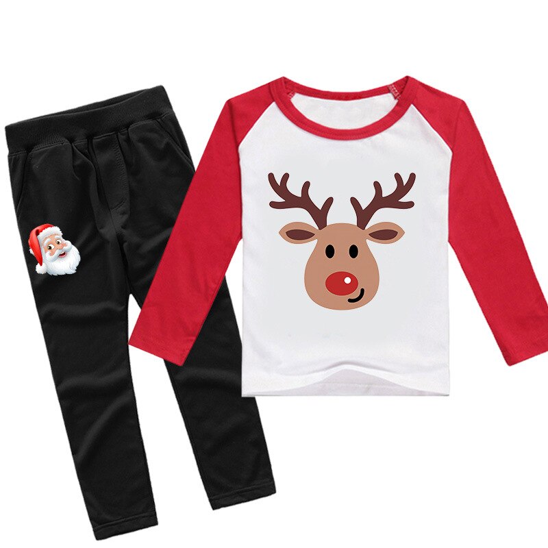 Ensemble de surpyjama imprimé renne pour enfant en coton doux_36