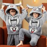 Ensemble de surpyjama tigre pour enfants polaire douce pour enfants_11