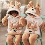 Ensemble de surpyjama tigre pour enfants polaire douce pour enfants_16
