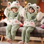 Ensemble de surpyjama tigre pour enfants polaire douce pour enfants_17