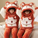 Ensemble de surpyjama tigre pour enfants polaire douce pour enfants_19