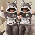 Ensemble de surpyjama tigre pour enfants polaire douce pour enfants_8