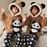 Ensemble de surpyjama tigre pour enfants polaire douce pour enfants_9