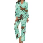 Ensembles de surpyjamas pour femmes avec chevaux de style rétro_19