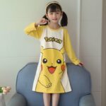 Robe Surpyjama Pikachu pour petite fille à col rond Pikachu 100-110cm)