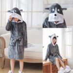 Supyjama loup d'hiver à capuche pour enfant en coton Loup 120cm