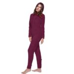SurPyjama en polaire pour adolescents en forme de grenouillère Bourgogne XL