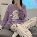 Surpyjama Totoro d'automne en flanelle pour femme_6