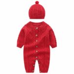 Surpyjama  tricotée à manches longues pour enfant 24 mois Rouge 24mois