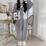 Surpyjama à capuche en forme de lapin pour femme en coton_4