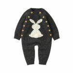 Surpyjama à imprimé lapin tricoté en coton pour bébé Grise 3-6mois Chine