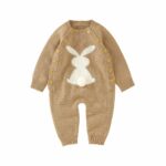 Surpyjama à imprimé lapin tricoté en coton pour bébé Kaki 3-6mois Chine