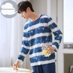 Surpyjama à manches longues en coton tricoté pour homme_13