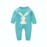 Surpyjama à manches longues pour bébé avec motif lapin Bleue ciel 3mois