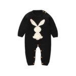 Surpyjama à manches longues pour bébé avec motif lapin Noire 3mois