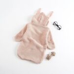 Surpyjama avec oreilles de lapin tricotées pour bébé en coton_4