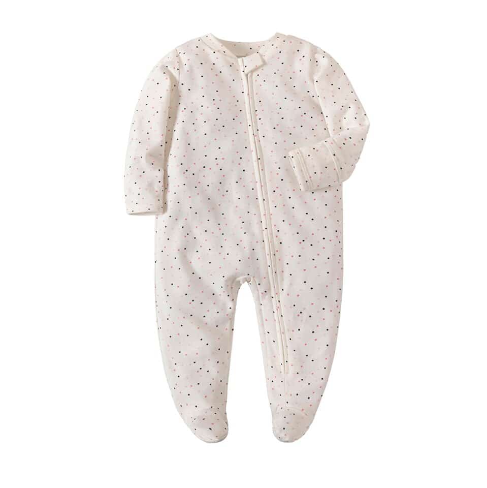 Surpyjama avec pied de couleur unie avec fermeture Éclair pour nouveau-né_8