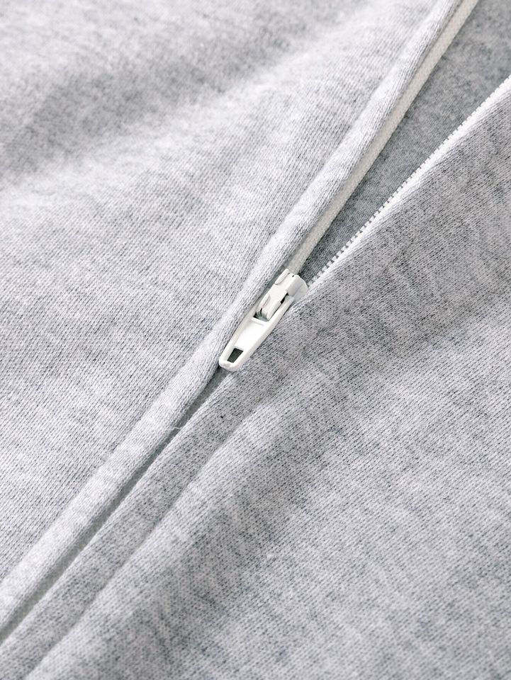 Surpyjama avec pied de couleur unie avec fermeture Éclair pour nouveau-né_9