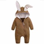 Surpyjama d'Halloween à oreilles de lapin pour bébé en coton Marron 3mois