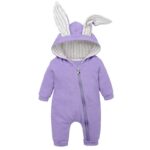 Surpyjama d'Halloween à oreilles de lapin pour bébé en coton Violette 3mois