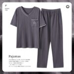 Surpyjama d'été en coton tricoté pour homme sans capuche_17