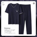 Surpyjama d'été en coton tricoté pour homme sans capuche_21