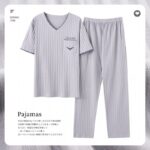 Surpyjama d'été en coton tricoté pour homme sans capuche_26