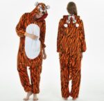 Surpyjama d'halloween en polyester pour femme Tigre S