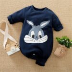 Surpyjama d'hiver pour bébé en coton à motif lapin Bleue marine 6-9mois