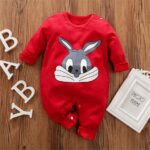 Surpyjama d'hiver pour bébé en coton à motif lapin Rouge 6-9mois