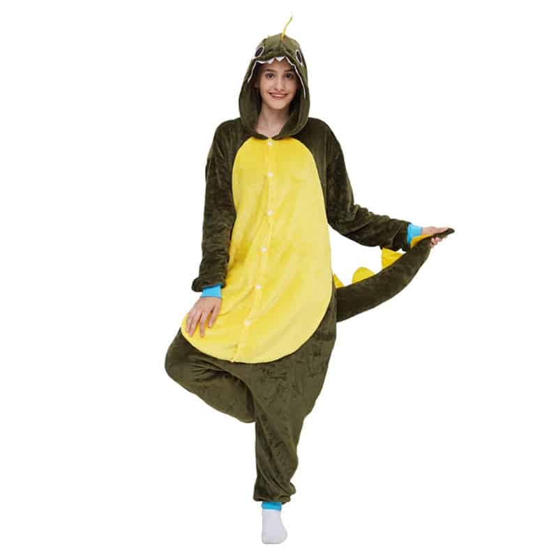 Surpyjama de dinosaure Kigurumi en polyester pour homme et femme_2