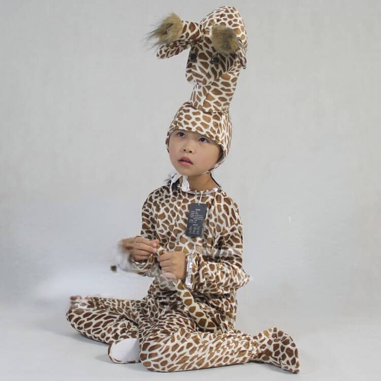 Surpyjama de fête chaud en coton loup pour enfant Giraffe 90CM