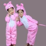 Surpyjama de loup en polyester pour enfant 1 pièces Cochon 80-90cm Chine