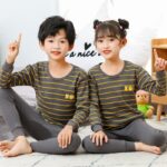 Surpyjama deux pièces à motif chat en coton pour enfant_31