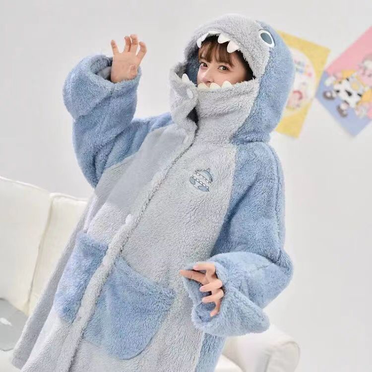 Surpyjama deux pièces en velours corail polaire pour femme_3