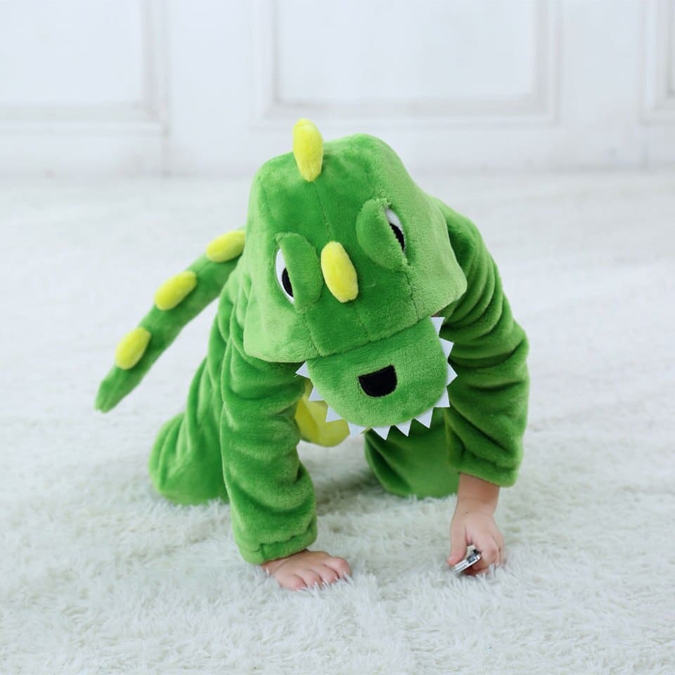 Surpyjama dinosaure en flanelle confortable pour bébé_2