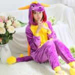 Surpyjama dragon en polyester doux et épais à capuche pour femme_4