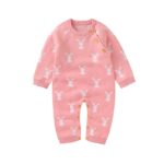Surpyjama en coton tricoté pour bébé à motif lapin Rose 3mois
