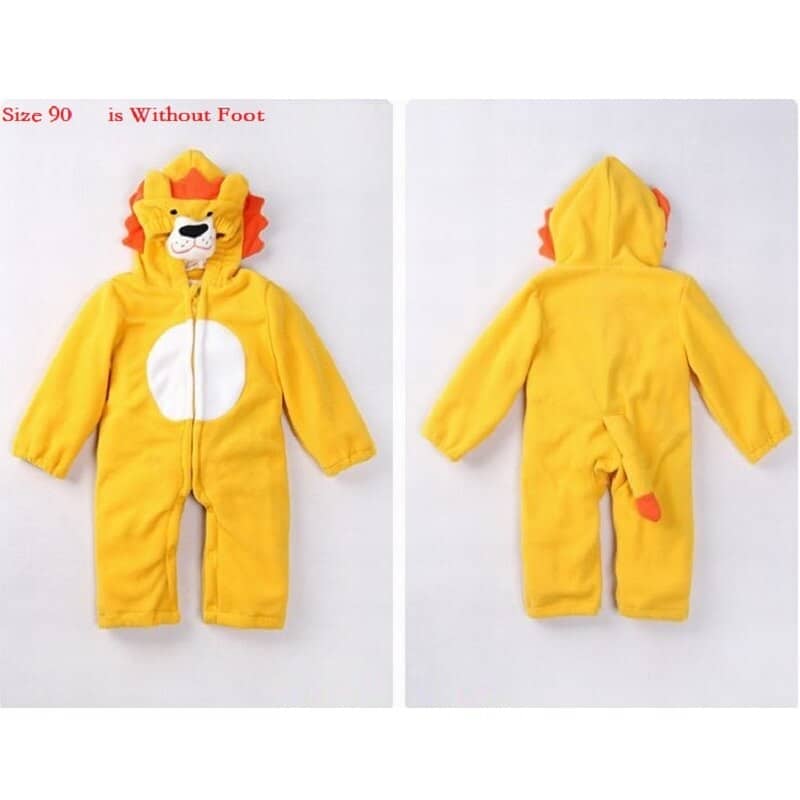 Surpyjama en polaire corail pour nouveau-né imitant un petit roi lion 90 cm