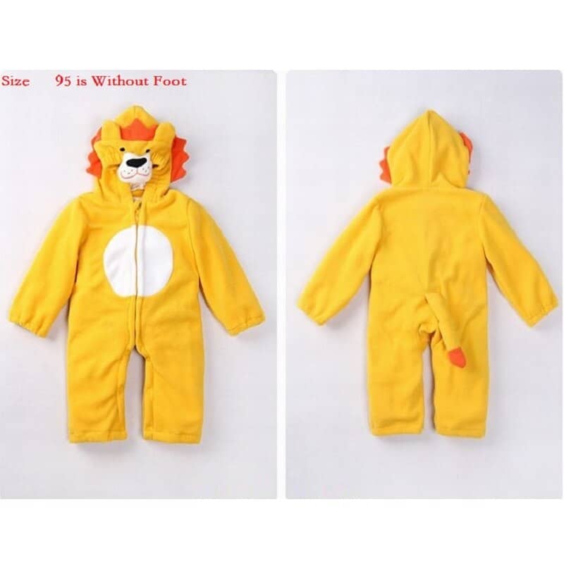 Surpyjama en polaire corail pour nouveau-né imitant un petit roi lion 95 cm