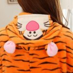 Surpyjama imitant un tigre pour adolescent en coton épais Orange XL