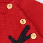 Surpyjama imprimé renne tricoté à la main pour bébé_3