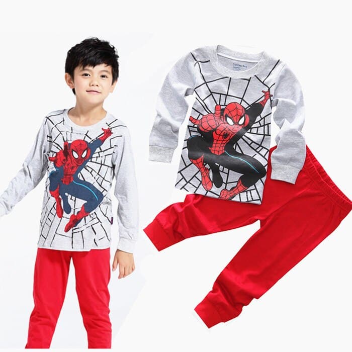 Surpyjama imprimé spider Man pour enfant style décontracté Gris 7 ans