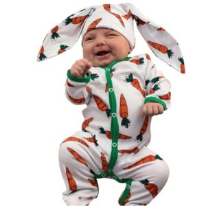 Surpyjama lapin avec motif légume en coton pour bébé_1