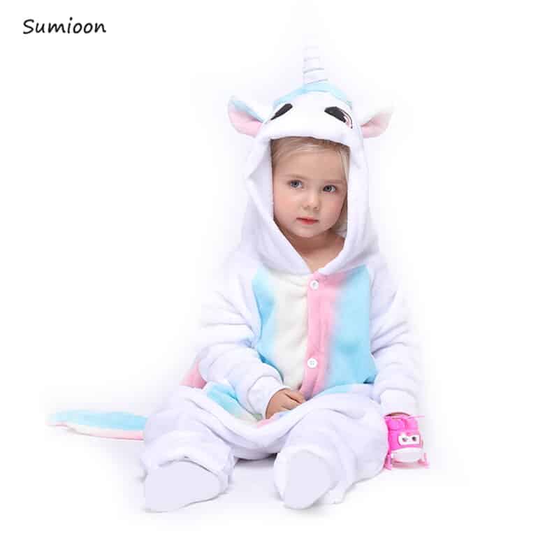 Surpyjama loup avec queue en coton à manches longues pour enfant_11