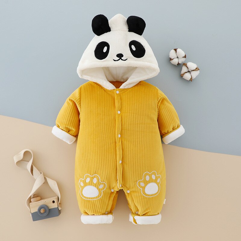 Surpyjama panda avec capuche pour nouveau-né en coton_2