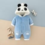 Surpyjama panda avec capuche pour nouveau-né en coton Bleu 18 mois