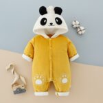Surpyjama panda avec capuche pour nouveau-né en coton Jaune 18 mois